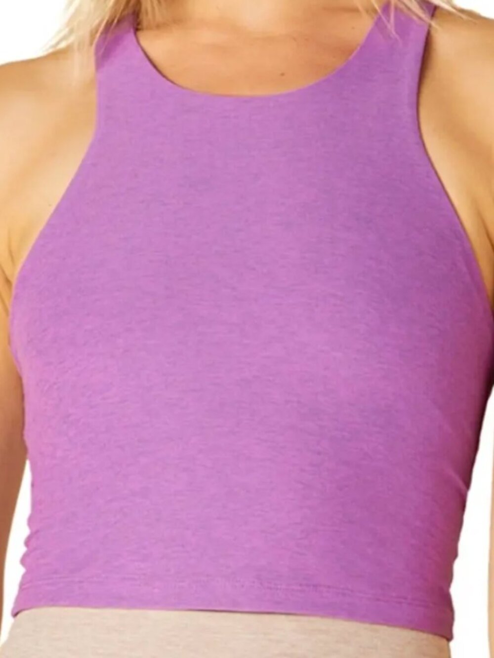 Beyond Yoga Cropped Racerback Tank Purple S